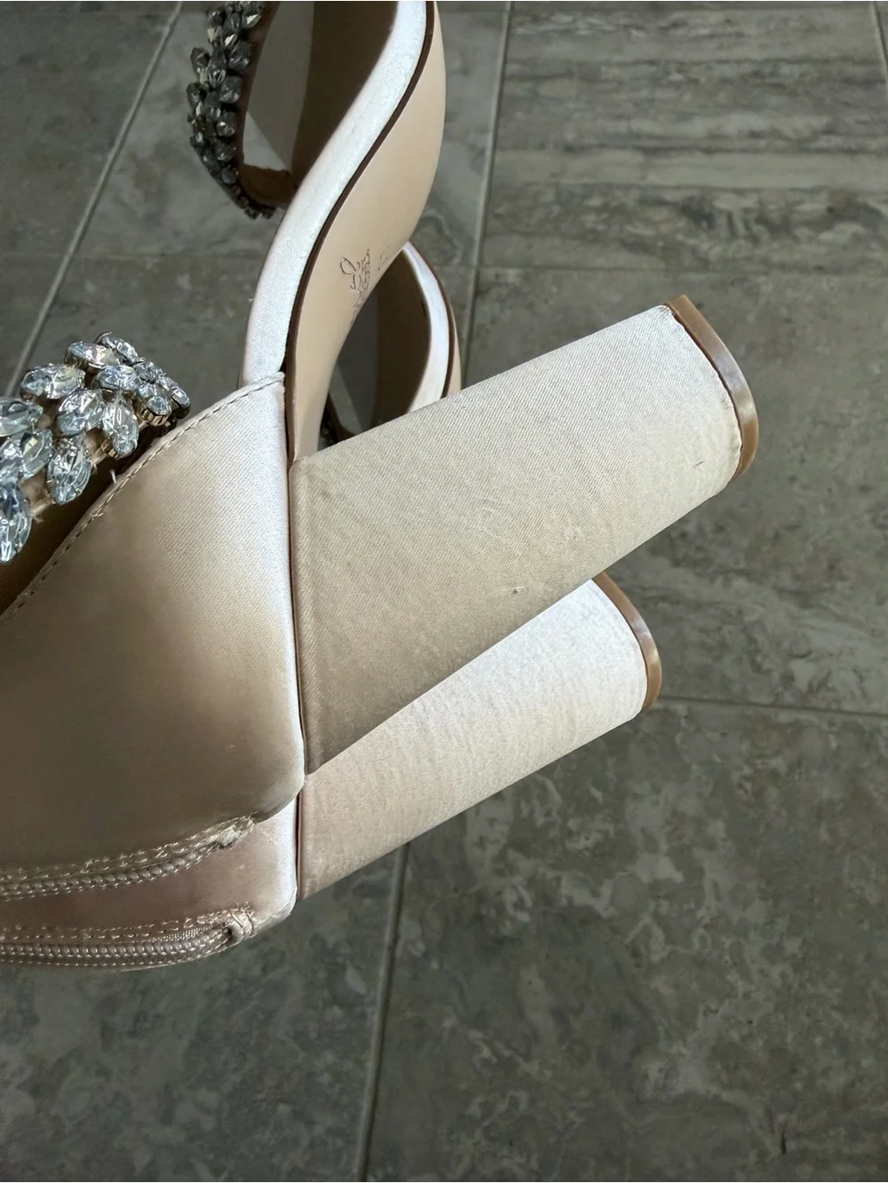 Jewel Badgley Mischka Mayra Block Heel Evening Embellished Sandals, Size 11, NEW